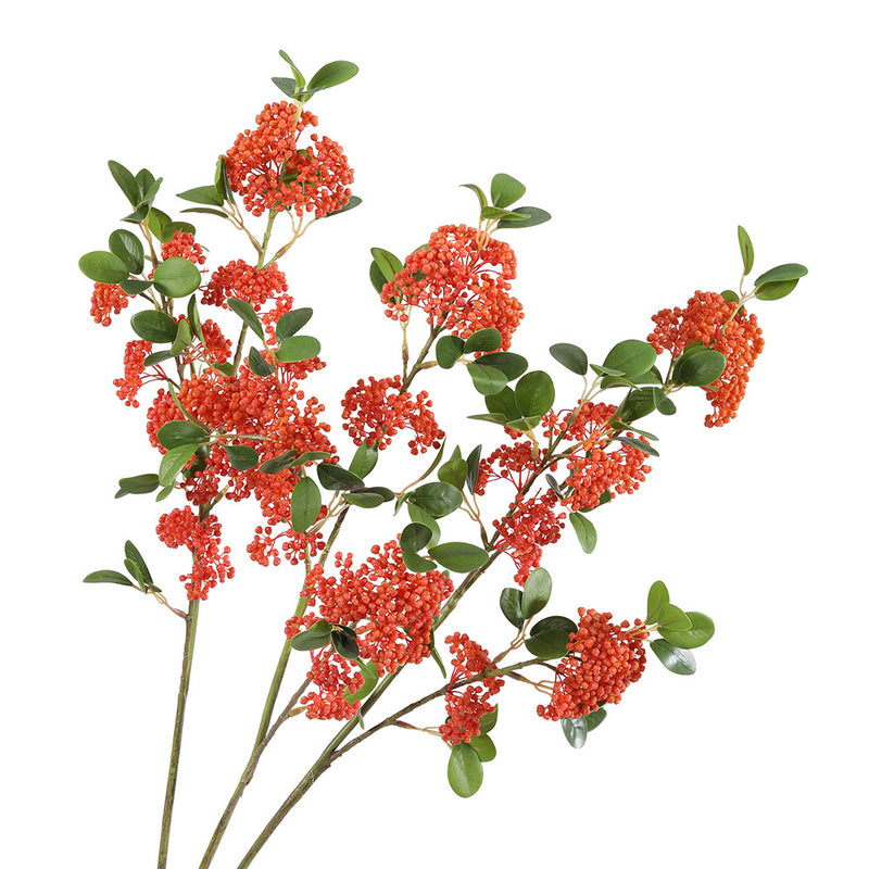 Wholesale Artificial Orange Berry Pyracantha Cotoneaster Brazilian Pepper Christmasberry Christmas Holiday Stem 35 Inch