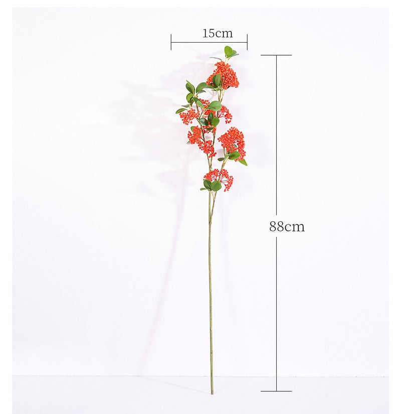 Wholesale Artificial Orange Berry Pyracantha Cotoneaster Brazilian Pepper Christmasberry Christmas Holiday Stem 35 Inch