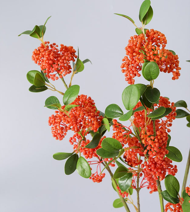 Wholesale Artificial Red Berry Pyracantha Cotoneaster Brazilian Pepper Christmasberry Christmas Holiday Stem 35 Inch