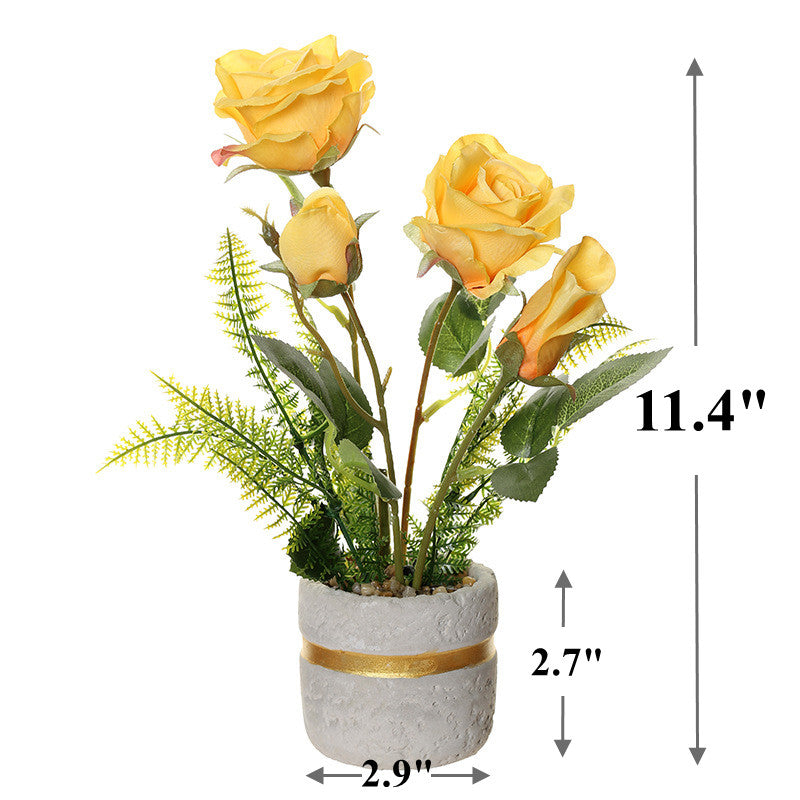 Bonsai de flores de seda rosa artificial a granel de 11 "al por mayor