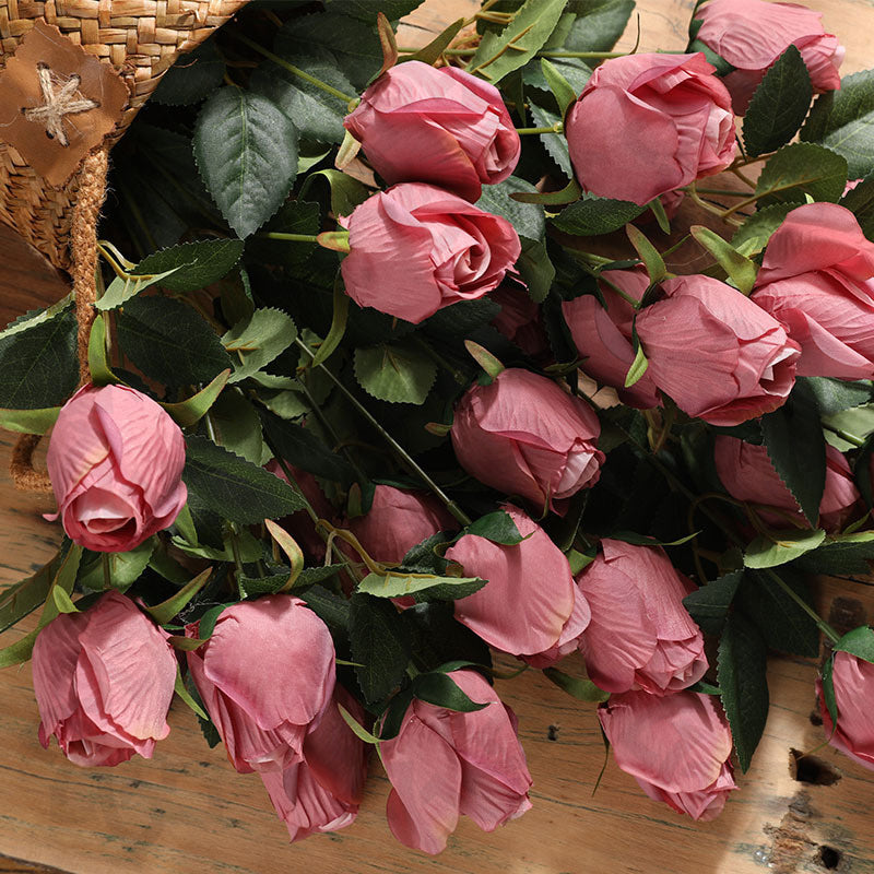 Bulk 18" Artificial Flowers Silk Rose Buds Wholesale