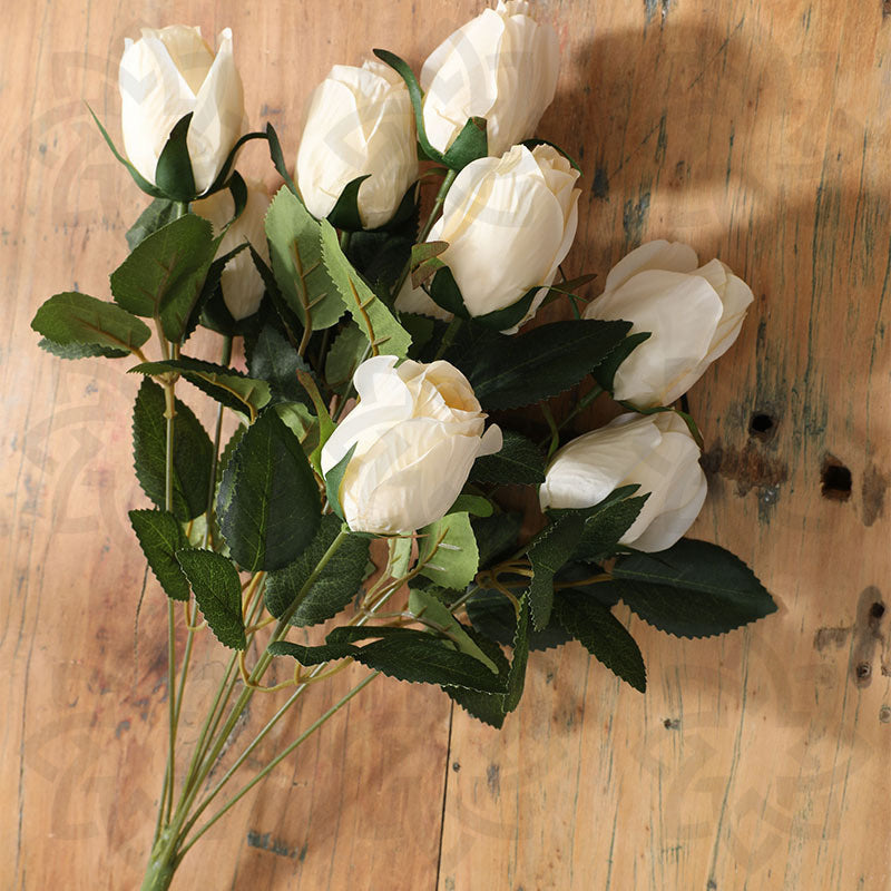 Bulk 18" Artificial Flowers Silk Rose Buds Wholesale