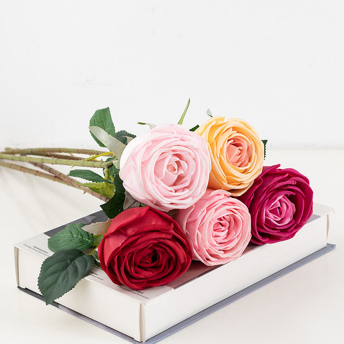 Venta al por mayor Flor de rosa artificial American Beauty Stem Real Touch 20 pulgadas 