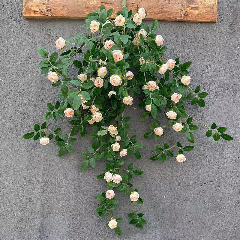 Bulk Rose Buds Hanging Flowers Garland Vine Silk Rose Artificial Flowe ...
