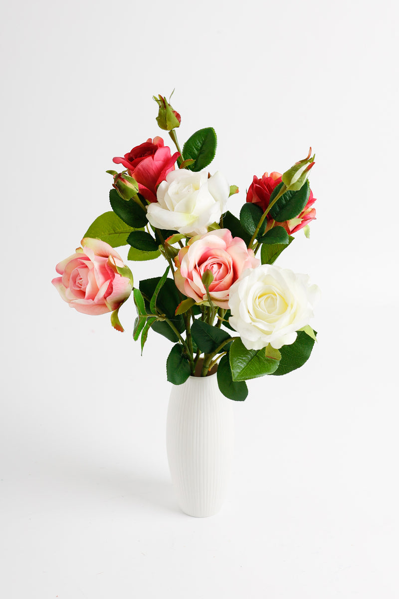 AM Basics Rose Spray Silk Flowers Artificial