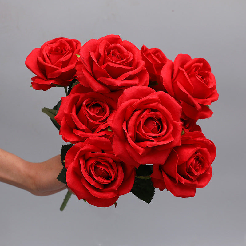 Individual Bulk Roses Bulk 17 inches Tall Roses Bush Bouquet Faux Silk Rose Flowers Wholesal ...