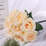 1 Bush 15 Inch Faux Flowers Rose Bouquet - Artificialmerch