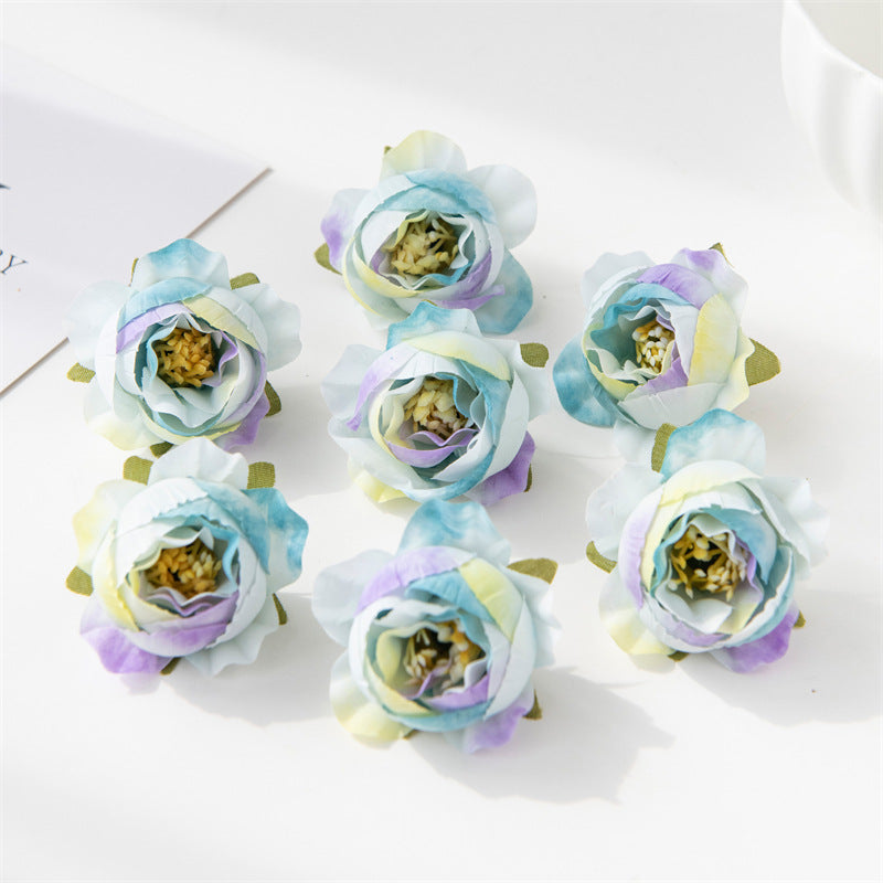 Bulk 7 piezas 2 "pequeñas cabezas de rosas para manualidades flores artificiales al por mayor