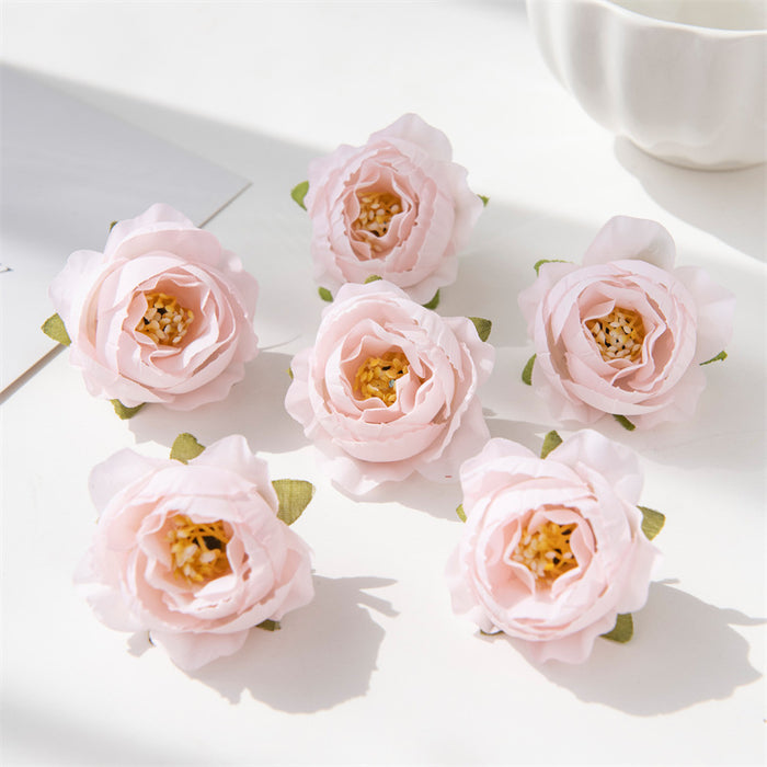 Bulk 7 piezas 2 "pequeñas cabezas de rosas para manualidades flores artificiales al por mayor