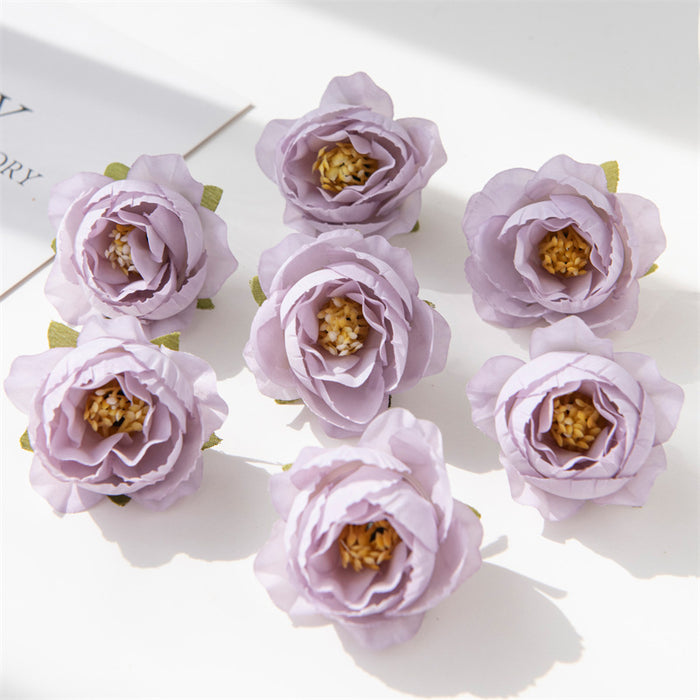 Bulk 7 piezas 2 "pequeñas cabezas de rosas para manualidades flores artificiales al por mayor