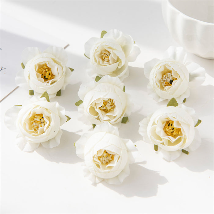 Bulk 7 Pcs 2" Tiny Rose Heads for Crafts Artificial Flowers Wholesale