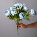 1 Bush Luxury Artificial Silk Peony Vintage Flowers Bouquet - Artificialmerch