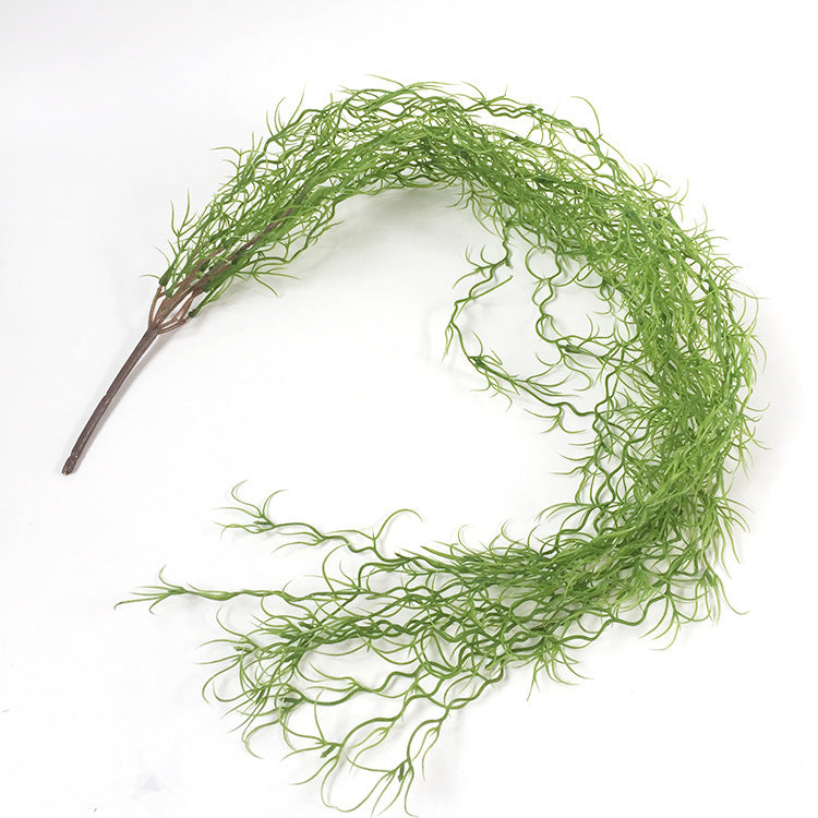 Venta al por mayor Planta de aire artificial de musgo español Tillandsia Usneoides Decoración colgante de 33 pulgadas 