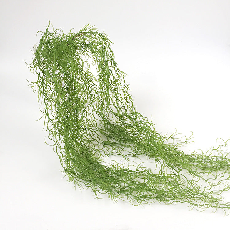 Venta al por mayor Planta de aire artificial de musgo español Tillandsia Usneoides Decoración colgante de 33 pulgadas 