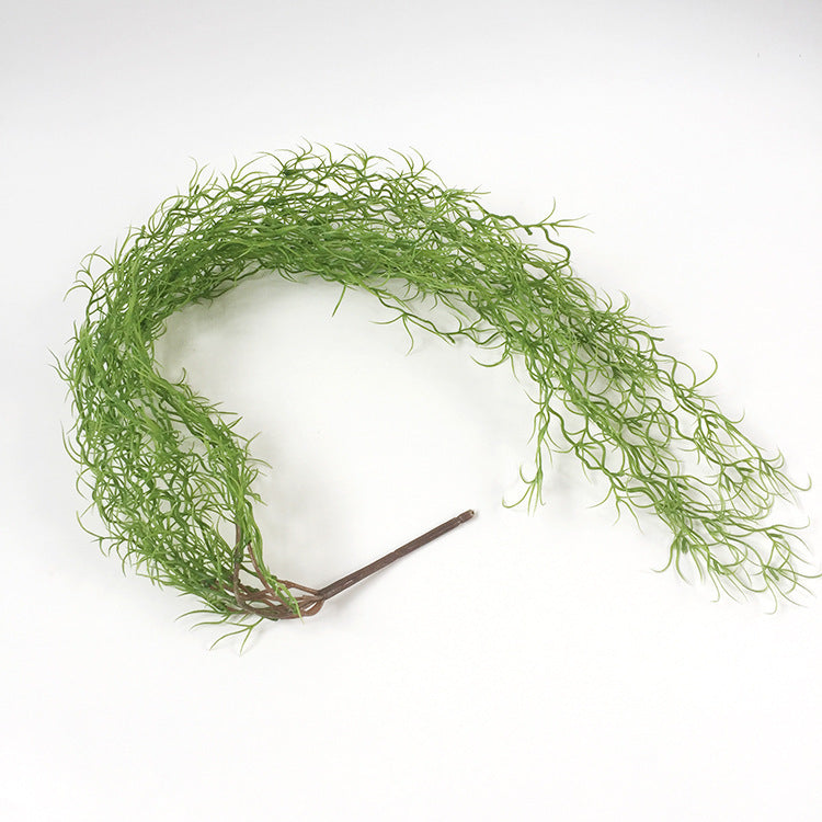 Venta al por mayor Planta de aire artificial de musgo español Tillandsia Usneoides Decoración colgante de 33 pulgadas 