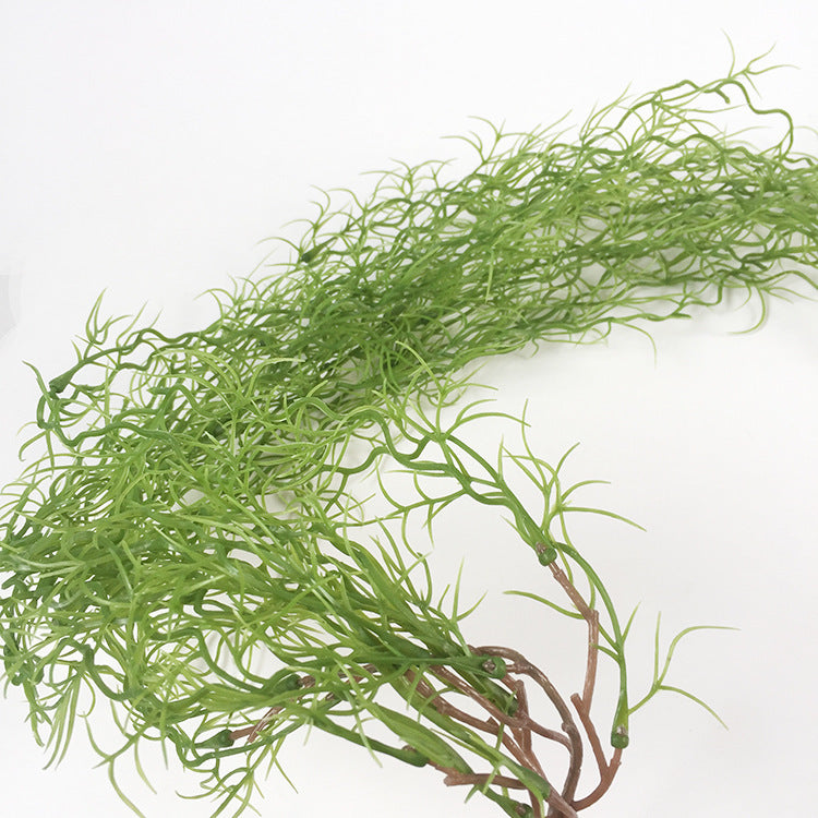 Venta al por mayor Planta de aire artificial de musgo español Tillandsia Usneoides Decoración colgante de 33 pulgadas 