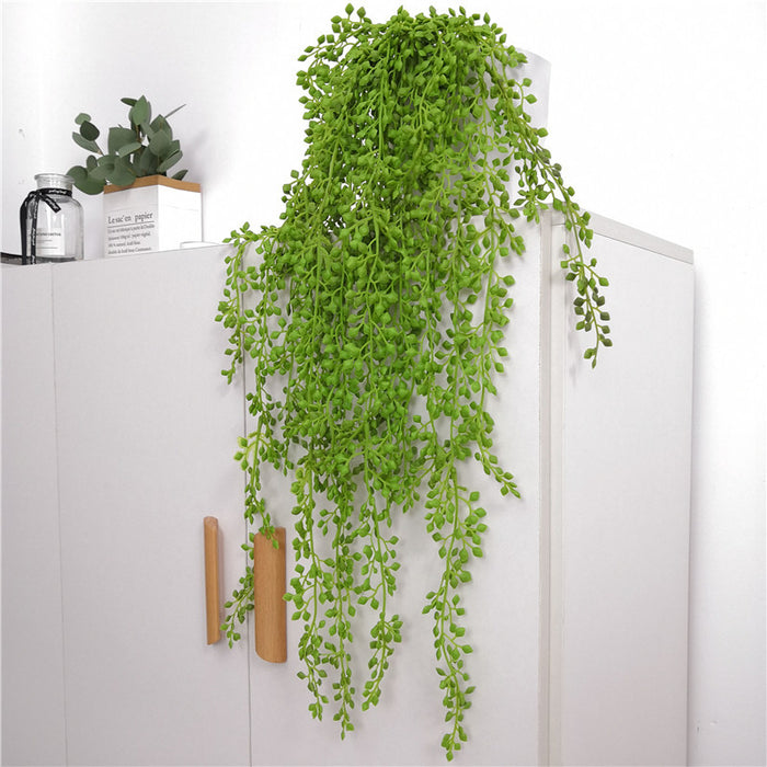 Bulk 5Pcs Artificial Green Plants Senecio Raindrops Vines Hanging Plants for Home Wedding Decoration Wholesale