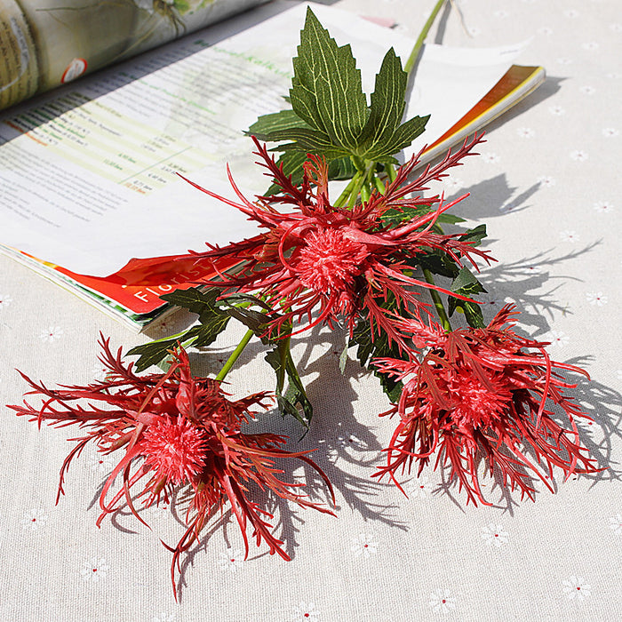 A granel, 26 ", flores artificiales de cardo de Eryngium, tallo de tacto Real, venta al por mayor 