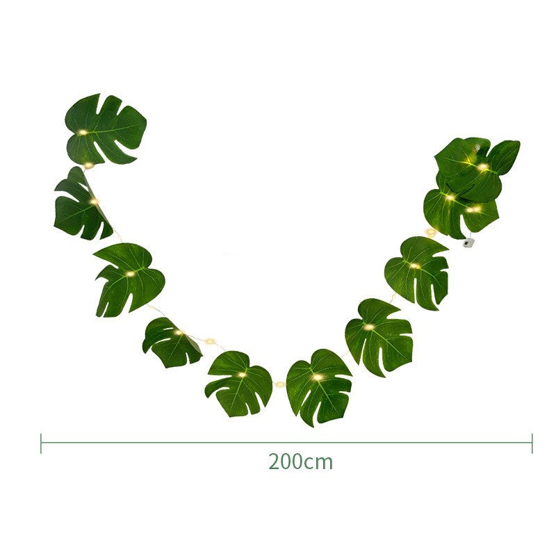 Bulk 79" Artificial Tropical Palm Leaves Vine Garland String Lights Wholesale