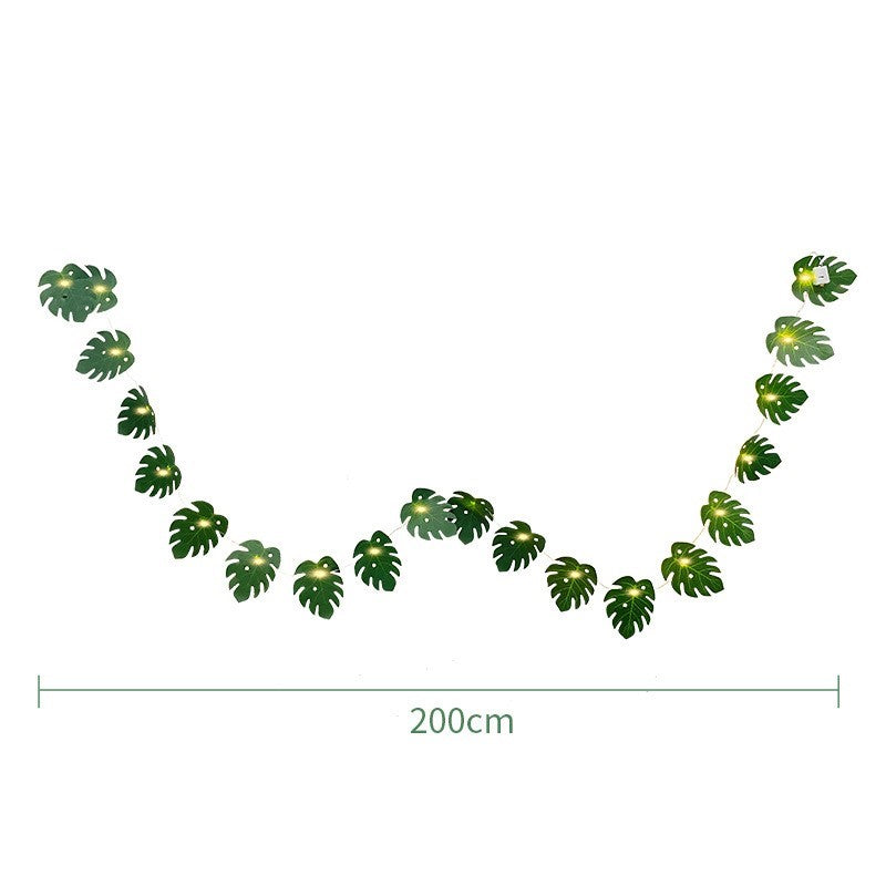 Bulk 79" Artificial Tropical Palm Leaves Vine Garland String Lights Wholesale