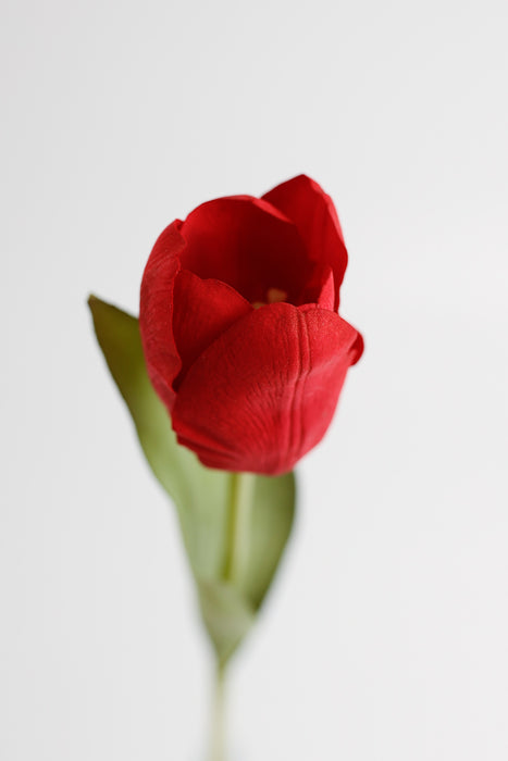 Venta al por mayor de flores artificiales de tallos de tulipán Real Touch de 14 "a granel
