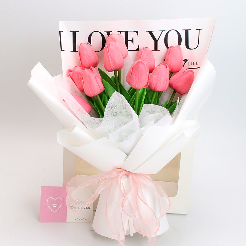 Bulk Artificial Tulips Flower Bouquet Gifts for Her Wholesale