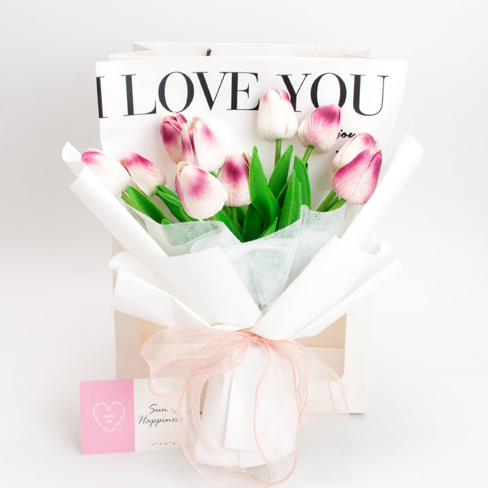 Bulk Artificial Tulips Flower Bouquet Gifts for Her Wholesale