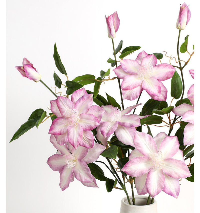 Clématite artificielle violette en vrac avec feuillage 26 pouces en gros 