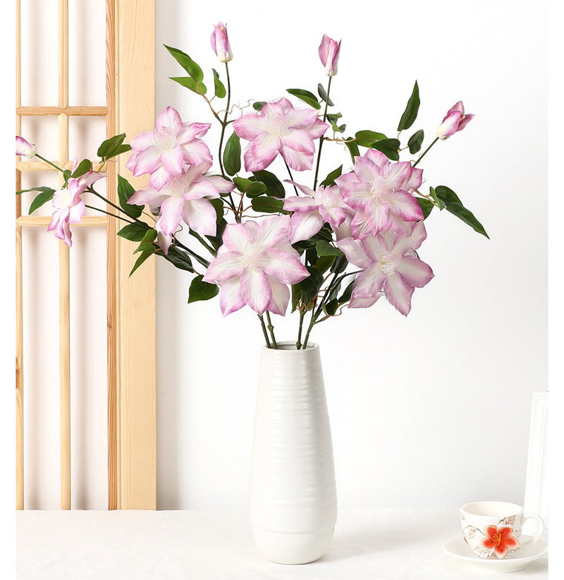 Clématite artificielle violette en vrac avec feuillage 26 pouces en gros 