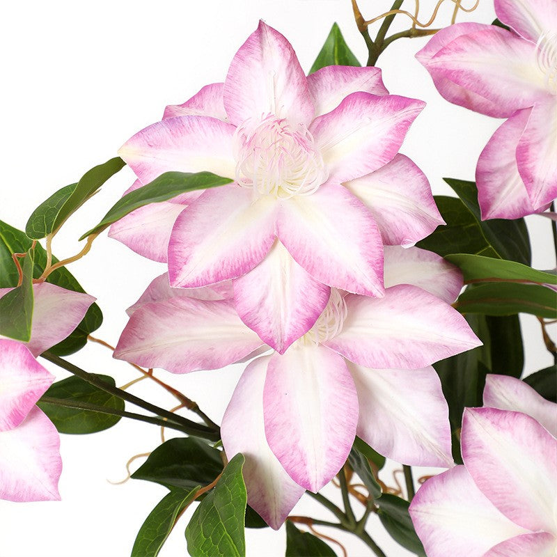 Clématite artificielle violette en vrac avec feuillage 26 pouces en gros 