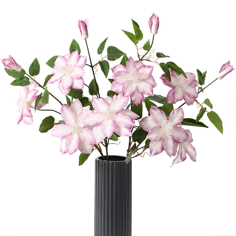 Clématite artificielle violette en vrac avec feuillage 26 pouces en gros 