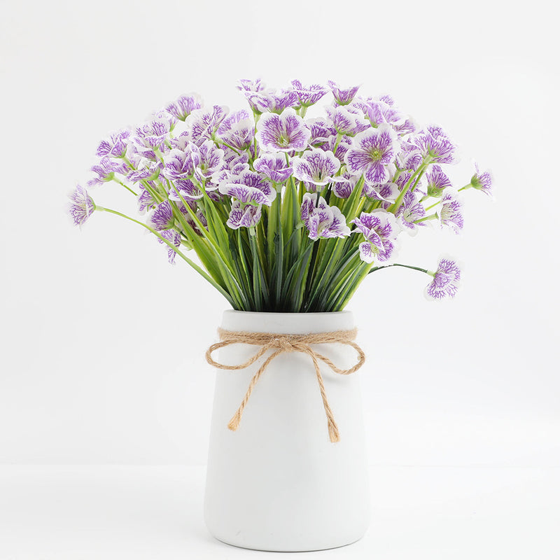 Bouquet de fleurs artificielles en soie violette pour naissance de février, 3 pièces, vente en gros