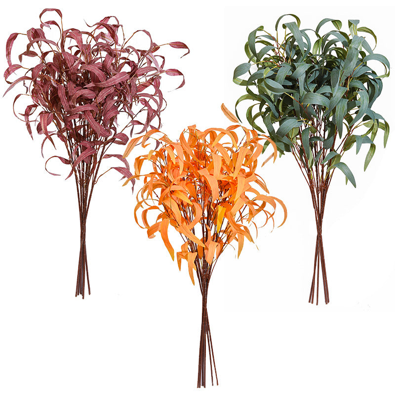 Eucalipto artificial a granel Real Touch Fake Salix Leaf Spray Plantas al por mayor 