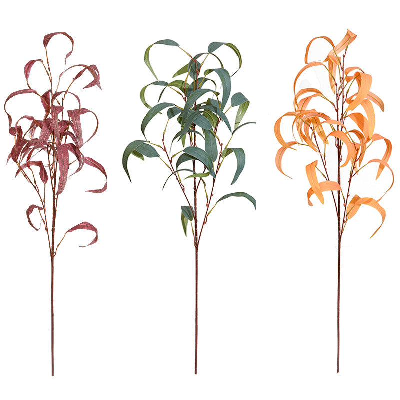 Eucalipto artificial a granel Real Touch Fake Salix Leaf Spray Plantas al por mayor 
