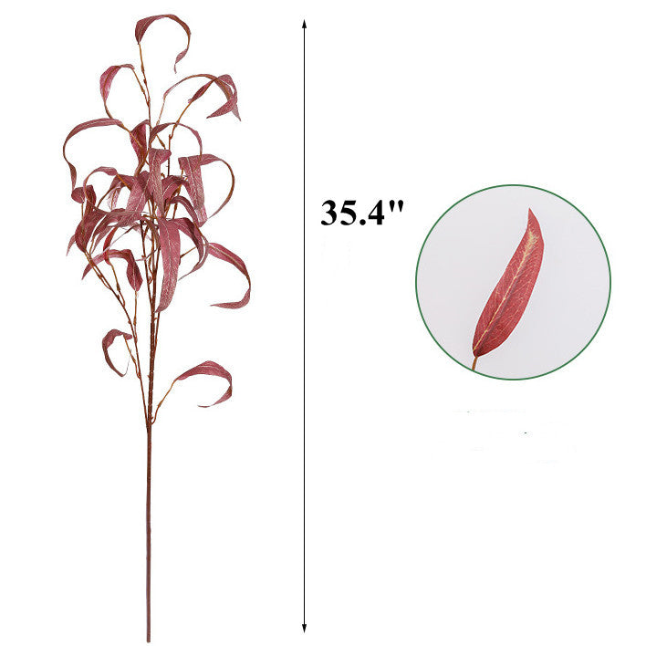Eucalipto artificial a granel Real Touch Fake Salix Leaf Spray Plantas al por mayor 