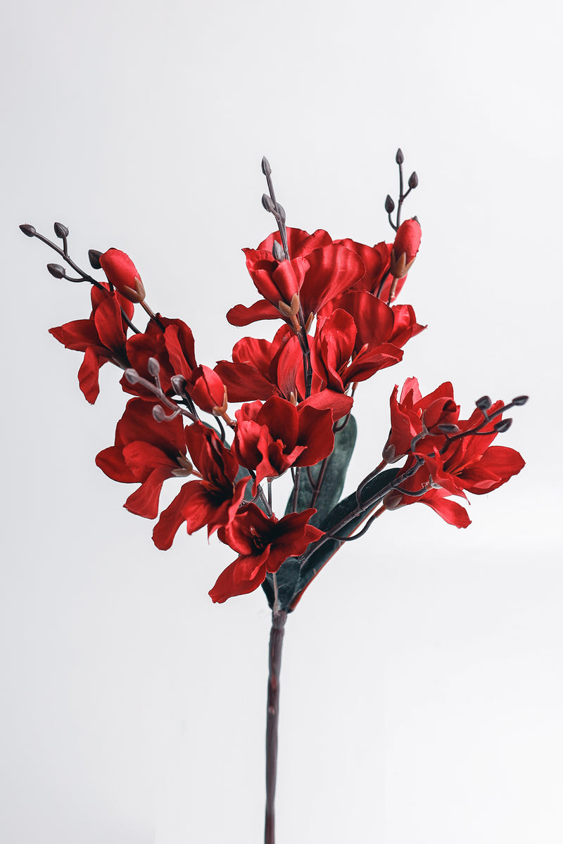 Venta al por mayor de flores artificiales de Magnolias Bush a granel de 17 "