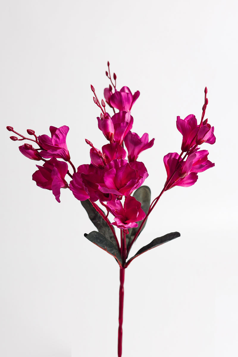 Venta al por mayor de flores artificiales de Magnolias Bush a granel de 17 "