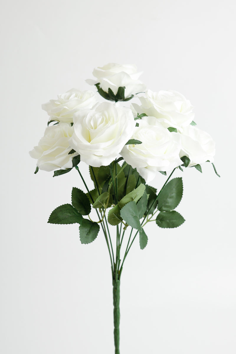 AM Basics 17" Roses Bush Artificial Silk Flowers Fall Bush Wholesale