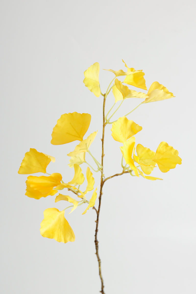 AM Basics 27" Artificial Ginkgo Stems with 3 Forks Fall Decoration