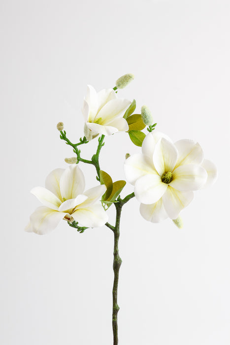 Venta al por mayor de flor de seda artificial de tallo de magnolias de 22 "a granel