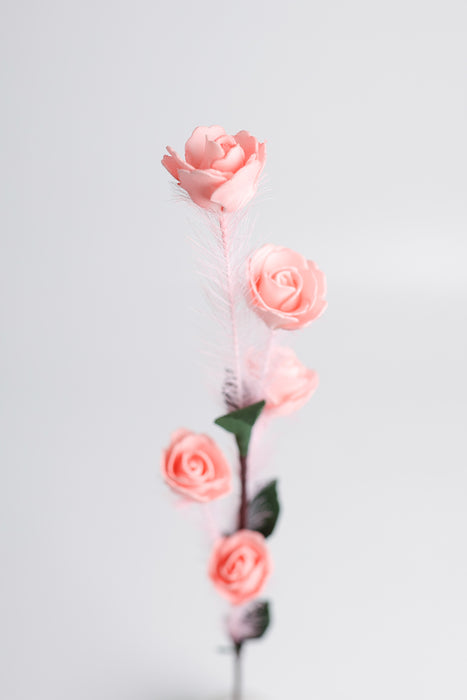 Mini rosas de espuma con cola de fénix de 21 pulgadas