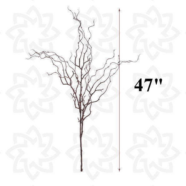 Lot de 3 branches de saule extra-longues et bouclées de 119,4 cm en vrac, branches en tire-bouchon, fleurs artificielles hautes pour vase de sol, vente en gros