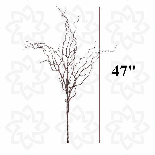 Bulk 3 Pcs 47" Extra Large Long Curly Willow Branch Corkscrew Willow Branches Tree Branches for Crafts Wholesale