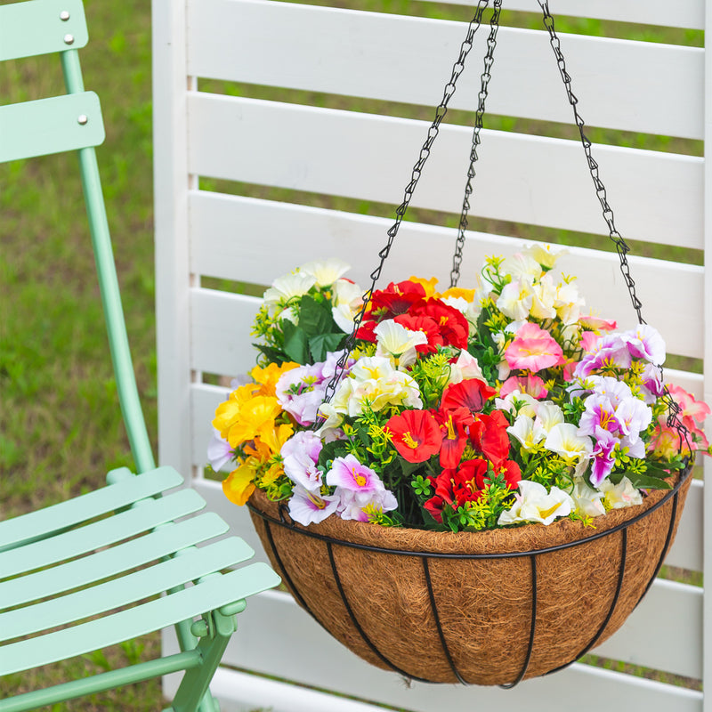 Bulk 13" Morning Glory Bush Artificial Flowers for Outdoor UV Resistant Plants Wholesale