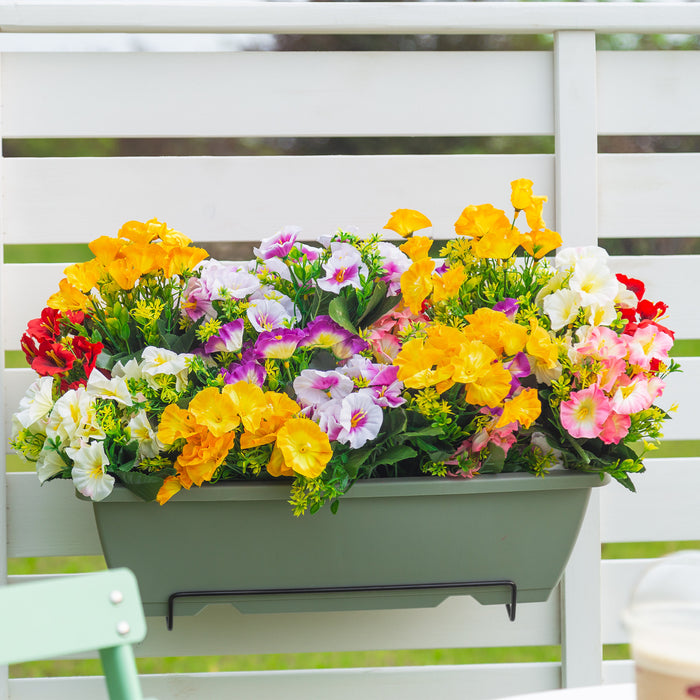 Bulk 13" Morning Glory Bush Artificial Flowers for Outdoor UV Resistant Plants Wholesale