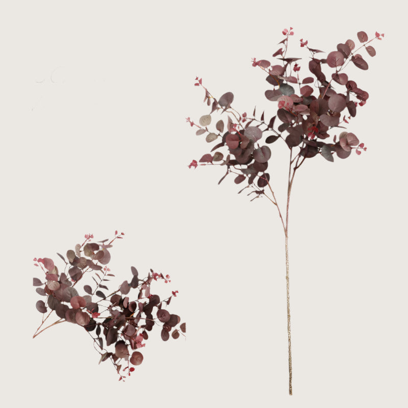 Feuilles d'eucalyptus artificielles en vrac, tiges, branches, fausse plante d'eucalyptus d'automne, vente en gros, 27 pouces 