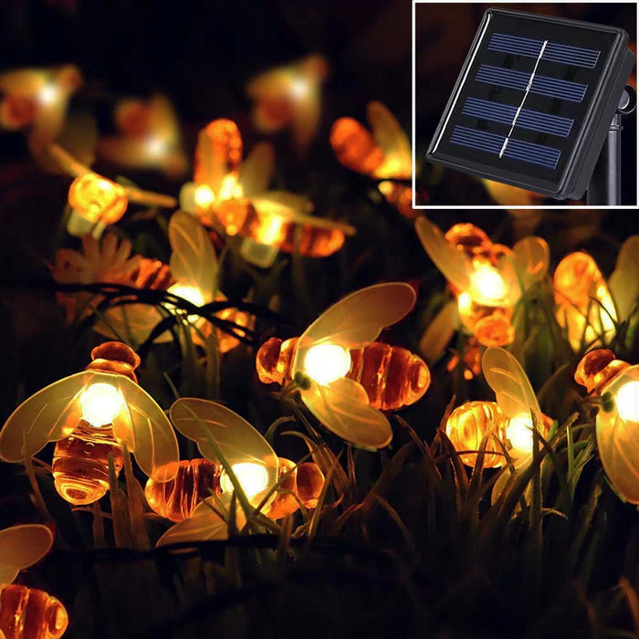 Guirnalda de abejas a granel, luces LED de energía Solar, decoración navideña, venta al por mayor 