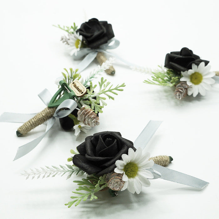 Bulk Black Flower Boutonniere Wholesale