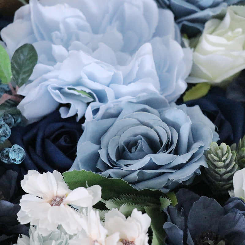 Bulk Dusty Blue Navy Artificial Flowers Heads Combo Box Set for DIY Wedding Bridal Bouquet Centerpieces Decor Floral Arrangement Decor Wholesale