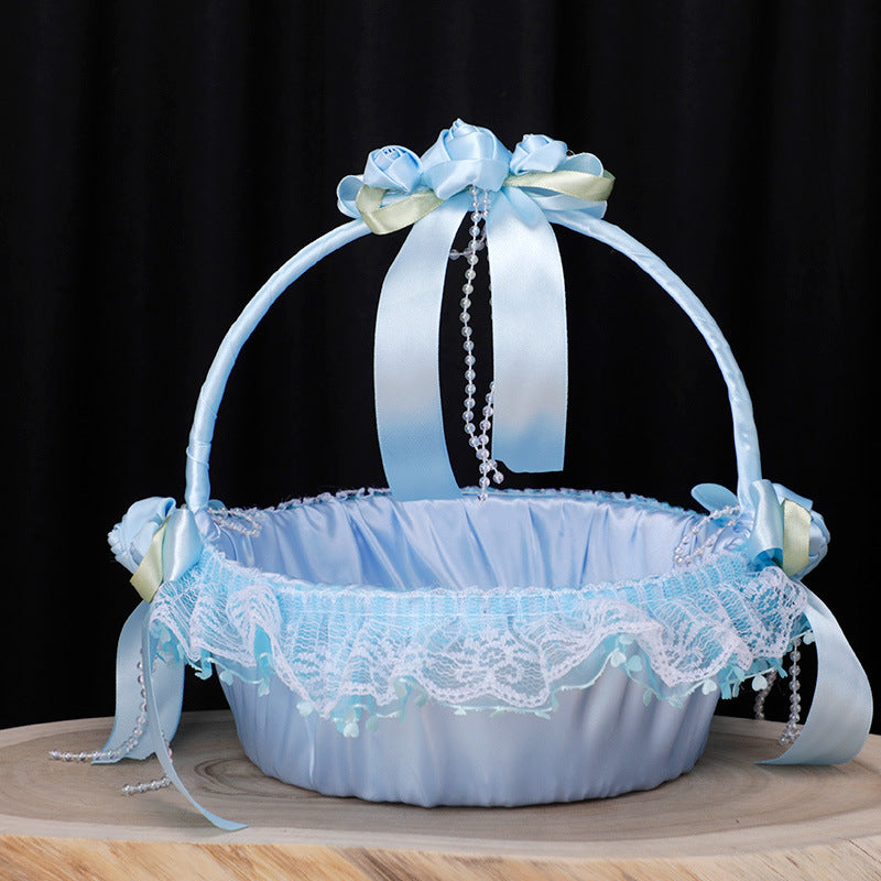Bulk 8.6" Girl Basket with Pearl Wholesale